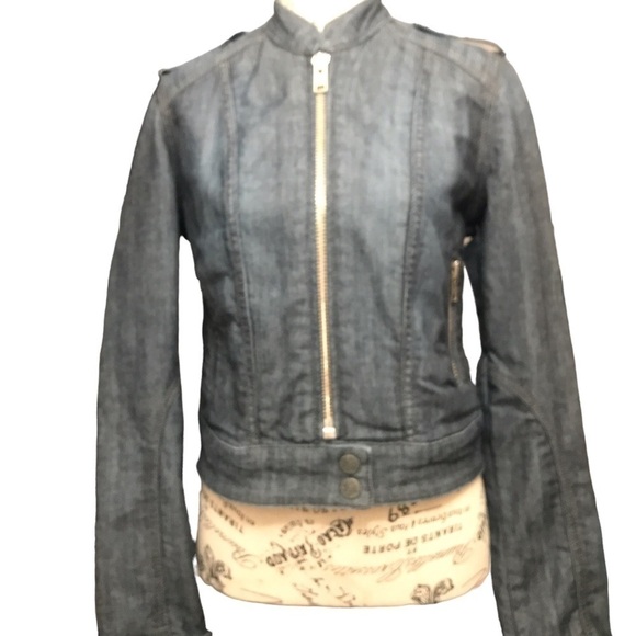 Frankie B. Jackets & Blazers - Frankie B Moto Denim Jacket Women's 6